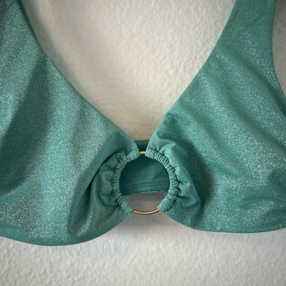 Vitamin A Skylar Top Aqua Metallic Size M - Picture 5 of 8